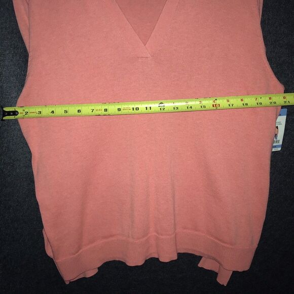 Vince Camuto‎ Ocean Coral Collared V Neck Sweater Large Top Long Sleeve  Women's - Picture 6 of 9